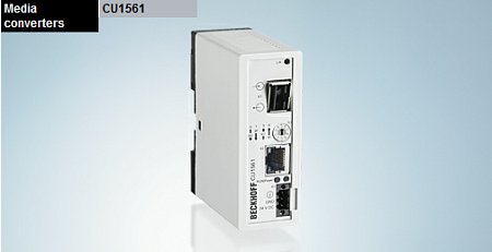 Beckhoff. EtherCAT медиаконвертер LWL (POF), IP 20 - CU1561 Beckhoff